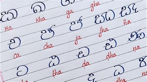 write sinhala consonants letters