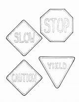 Coloring Road Signs Pages Traffic Sign Printable Stop Sheets School Crossing Sheet Drawing Keep Railroad Kids Winding Light Print Color sketch template