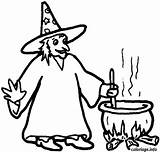Halloween Chaudron Hexen Heks Coloriage Befana Hexe Tegninger Heksen Malvorlage Hekse Witches Imprimer Malvorlagen sketch template