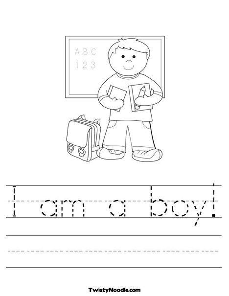 boy worksheet kindergarten writing worksheets  kids