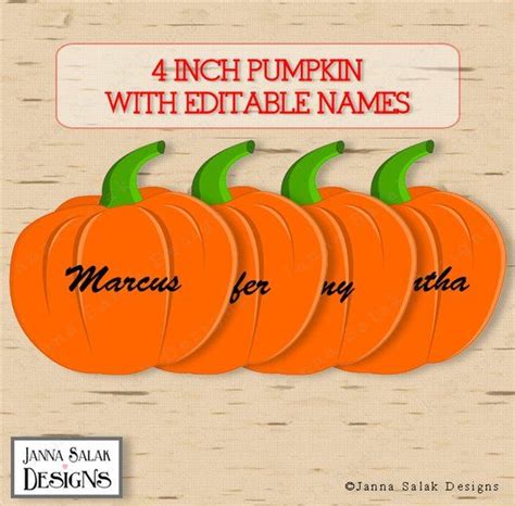 pumpkin tags  editable names printable halloween etsy