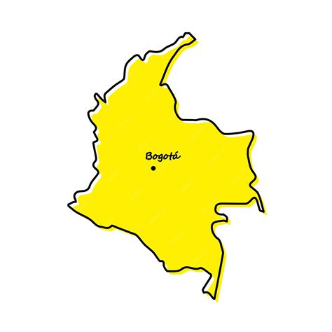 premium vector simple outline map  colombia  capital location