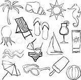 Doodle Beach Vector sketch template