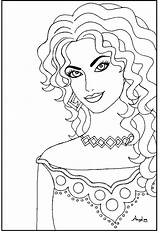 Coloring Pages Pretty Women Girl Woman Girls Lady Printable Beautiful Color Sheets Print Passport Adult People Stunning Coloringhome Police Book sketch template