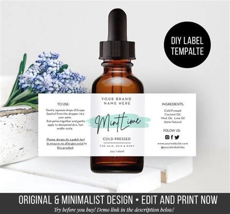 editable custom product label diy essential oil label oz oz oz diy label bottle label