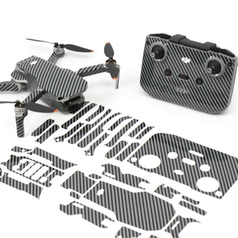 wrap skin decal stickers carbon fibre black dji mini  drone accessories australia