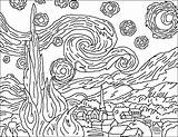 Gogh Starry Notte Stellata Colorir Quadri Munch Scream Estrelada Sketchite Famosi Desenhos Gessetto Arti Grano Forumcommunity Attività Artistiche Artigianato Monet sketch template
