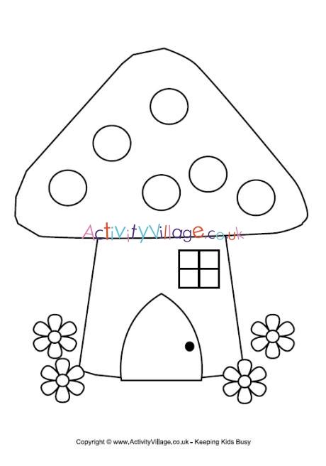 fairy house colouring page
