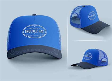 trucker mesh cap hat mockup psd set good mockups
