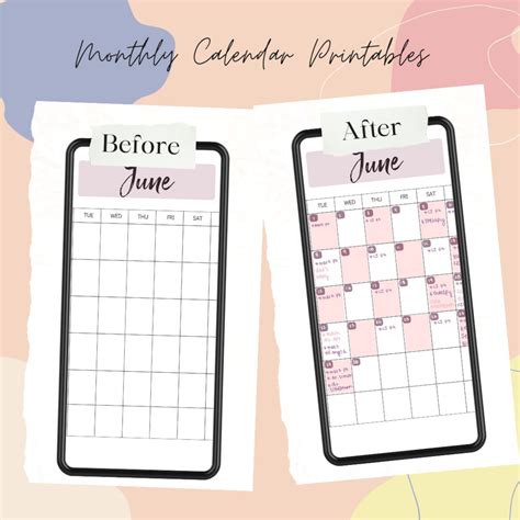 pink digital printable calendar instant  great  digital planners    printable
