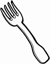 Fork Drawing Coloring Clipart Tenedor sketch template