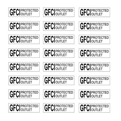 buy gfci protected outlet transparent decals stickers label sticker decal remarkings symbols