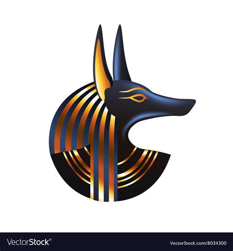 Ancient Egyptian God Anubis Isolated Royalty Free Vector