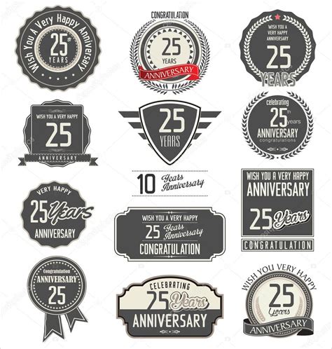 anniversary label collection stock vector image  ctotallyout