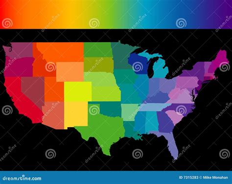 colorful united states map stock vector illustration  colour