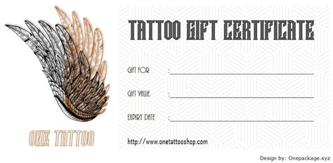 tattoo gift certificate template