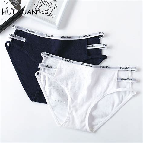 hui guan women soft cotton letter sex panties cute girl underwear female seamless briefs fashion