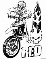 Wheels Moto Cross Coloring Hot Pages Printable sketch template