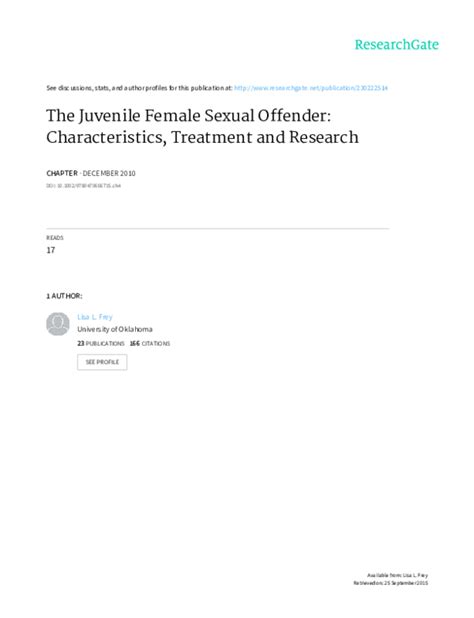 pdf the female juvenile sexual offender characteristics
