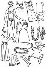 Coloring Paper Doll Pages Clothes Printable Dolls Kids Vintage Popular Library Roman Coloringhome sketch template