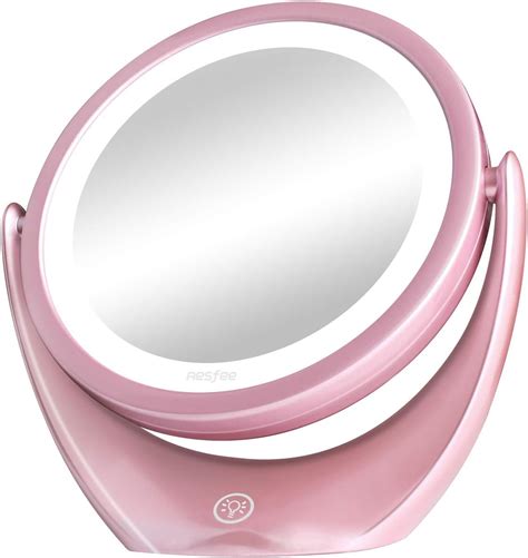 espejo de maquillaje de doble   luz led  de aumento espejo cosmetico  interruptor