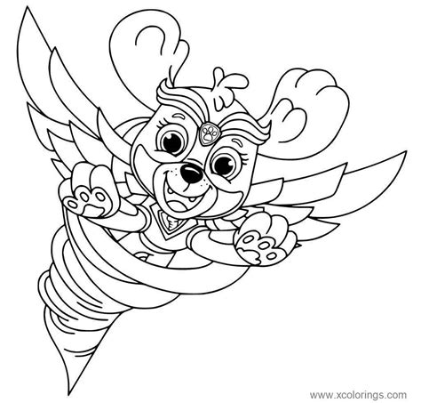 skye  paw patrol mighty pups coloring pages xcoloringscom