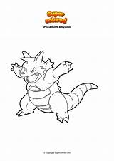 Pokemon Dibujo Ausmalbilder Sandaconda Gestein Rhydon Supercolored Lucario sketch template