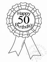 Birthday Ribbon Printable Award Coloring 50th Drawing Pages Happy Getdrawings sketch template