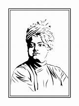 Vivekananda Swami sketch template