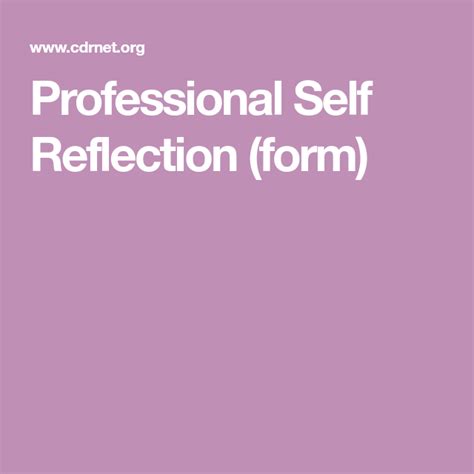 professional  reflection form reflection
