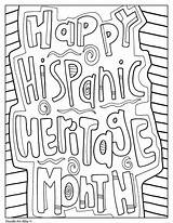 Heritage Hispanic Month Coloring Pages Printables History Sheets Activities Doodles Classroomdoodles Famous October Classroom Culture sketch template