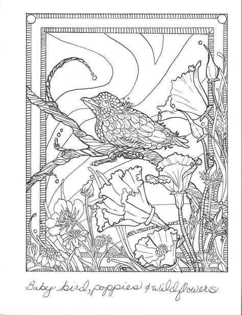 bird coloring sheet adult coloring sheet  angelsiconsandart