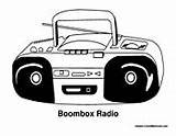 Radio Coloring Player Music Cd Stereo Boombox Pages Record Jukebox Colormegood sketch template