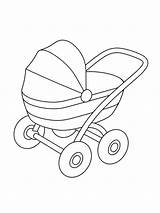 Baby Coloring Stroller Pages Printable Kids sketch template