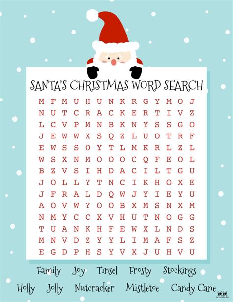 christmas word searches   printables printabulls