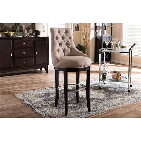 harmony upholstered bar stool button tufted beige dcg