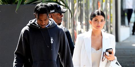 kylie jenner wore a dress with the highest leg slit for shopping date with travis scott