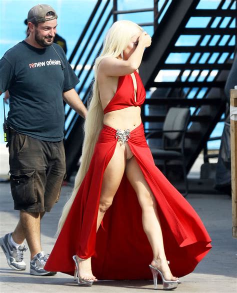 lady gaga flashes nude pants and side boob as she films american horror story hotel celebrity