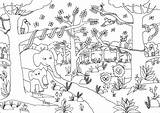 Jungle Coloring Pages Safari Animals Kids Colouring Cute Animal African Scene Bestcoloringpagesforkids Print Printable Cartoon Template Visit sketch template