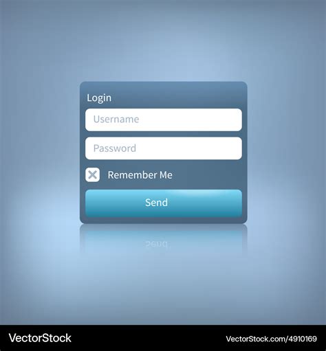 web login panel  button  blue royalty  vector