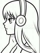 Anime Easy Drawings Drawing Girl Manga Simple Cool Cartoon Basic Desenhos Desenho Face Fáceis Character sketch template