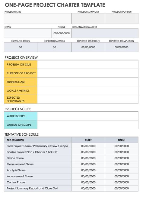 project charter template fillable printable  forms handypdf