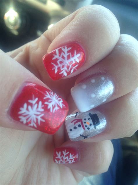 Christmas Snowman Snowflake Nails Christmas Nails Nails Christmas