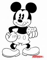 Mickey Mouse Colouring Coloring Sheets Classic Pages Eating Disney Cookie Chip Chocolate sketch template