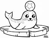Phoque Banquise Coloring Robben Foca Seals Focas Colorare Walrus Mignon Ghiaccio Bambini Bebes Eisscholle Otters Ausmalbild Floe Gratuit Piccolo Hielo sketch template