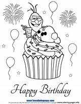 Coloring Birthday Happy Pages Cupcake Olaf Frozen Disney Printable Nice Color Print Colouring Sheets Book Cupcakes Online Kids Christmas Besuchen sketch template