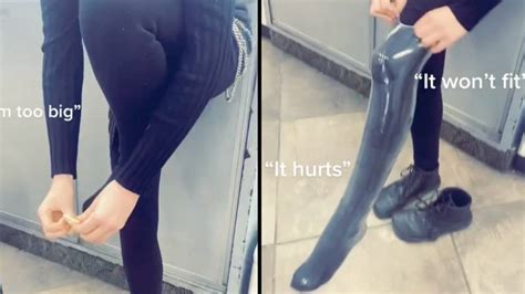 Woman Puts Condom On Her Leg To Call Out Men Who Say They Re Too Big