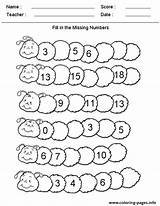 Numbers Fill Kindergarten Worksheets Coloring Printable Pages sketch template