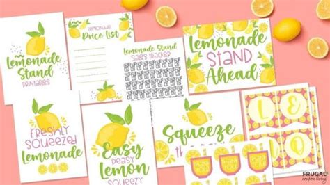 printable lemonade stand signs  cute  set
