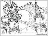 Dungeons Pages Dragon Scary Dragons Coloring Color Print Coloringpagesonly sketch template